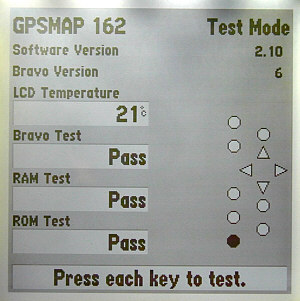 Testbildschirm 1 des GPSMap 162 (28 KB)